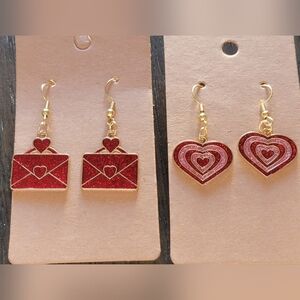 2/$10 Handcrafted Valentine's Day Earrings